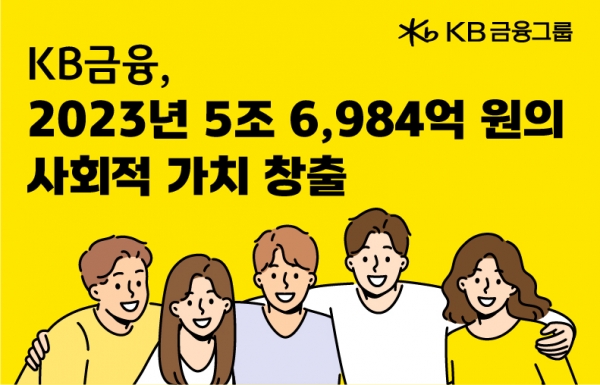 KB금융그룹이 18일 총 5조6984억원의 사회적 가치를 창출한 KB금융의 ESG 경영활동을 담은 ‘2023년 사회적 가치 성과 보고서’를 발간했다. 사진=KB금융그룹.