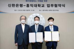 신한은행, 홍익대와 ‘헤이영 캠퍼스’ 구축 업무협약 체결